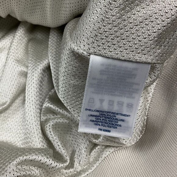 Lands End Mens Bomber Flight Jacket Beige Tan Zip Up Packable Hood Outerwear XXL - Picture 8 of 12